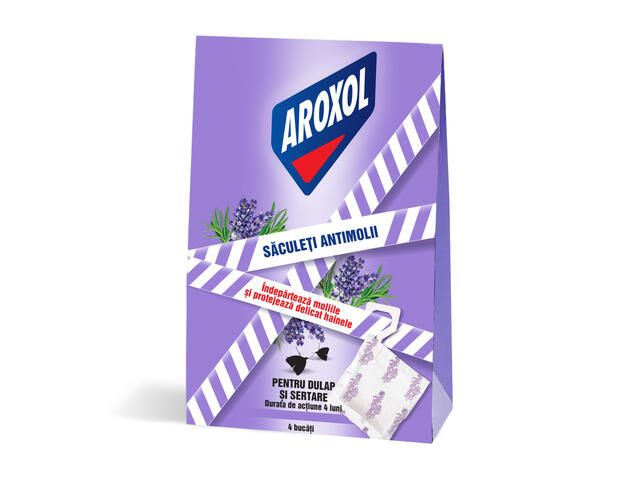 Saculeti antimolii lavanda Aroxol 4 bucati