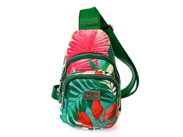 Rucsac De Dama Ella Icon Crossbody Leaf, Piele Ecologica, 27X15X6 Cm, Multicolor