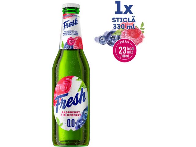 Fresh Bere cu zmeura si afine 0% alc.sticla 0,33 l