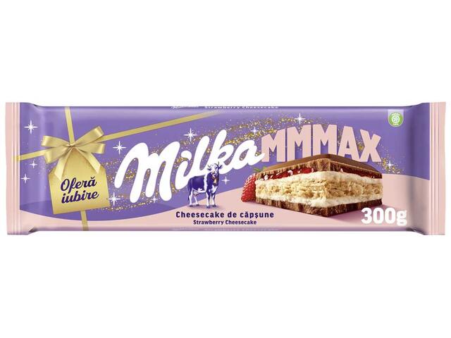 Milka Mmmax Ciocolata Cheesecake de capsune 300g
