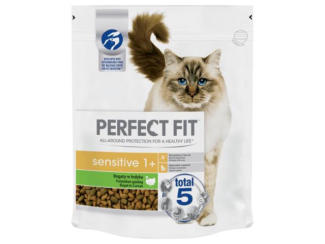 Perfect Fit hrana uscata de curcan pentru pisici sensibile adulte 750 g