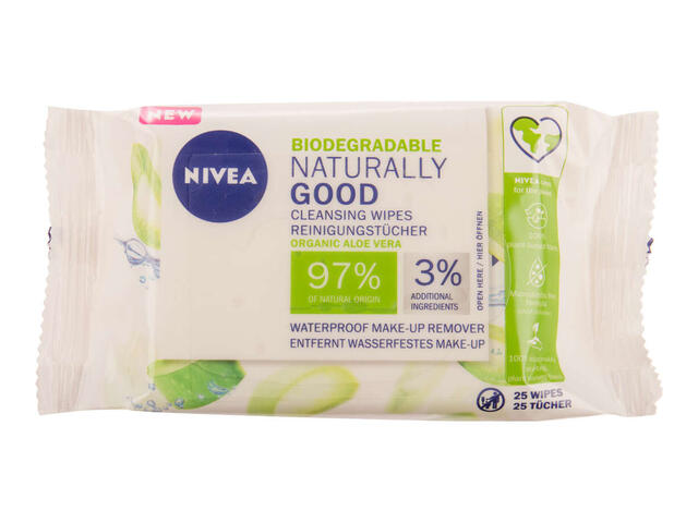 Nivea Naturally Good servetele demachiante 25 bucati