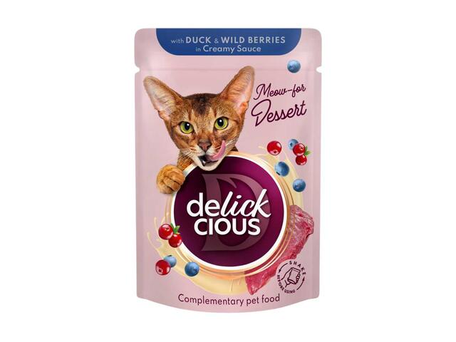 Bucati De Carne De Rata Si Fructe De Padure In Sos Cremos, Pentru Pisici, 80G