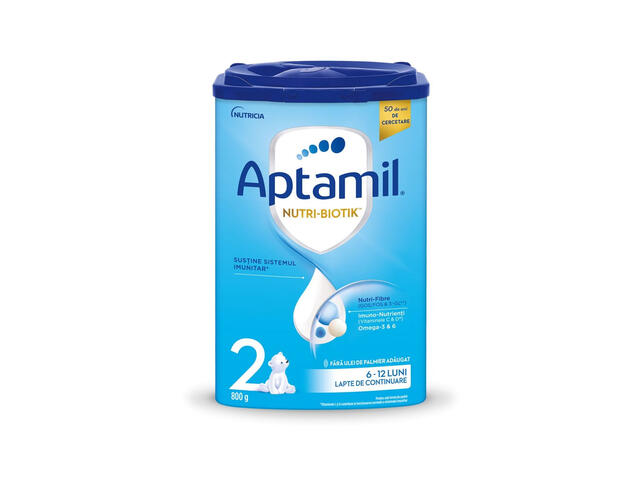 Lapte praf Aptamil 2, 6-12 luni, 800g