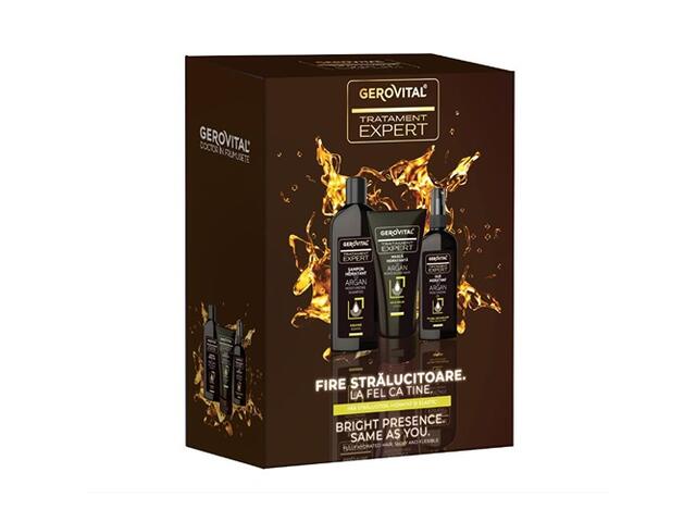 Gerovital Set cadou sampon argan 250ml + masca argan 150 + ulei hidratant argan 100ml