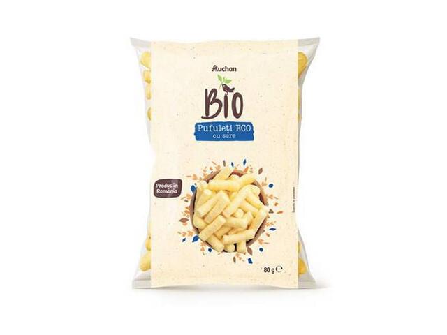 Pufuleti ECO cu sare Auchan, 80 g