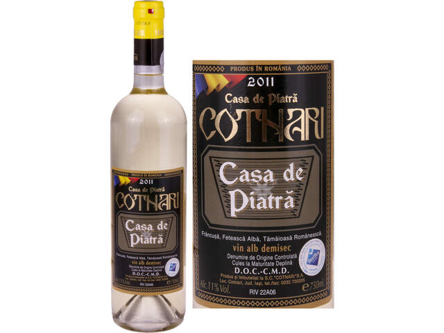 Cotnari Casa de Piatra vin alb demisec 11% alcool 0.75 l