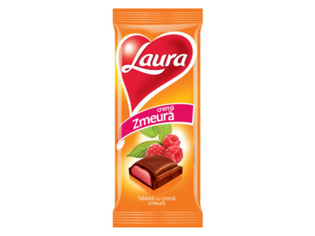 Ciocolata LAPTE CREMA ZMEURA 92G LAURA