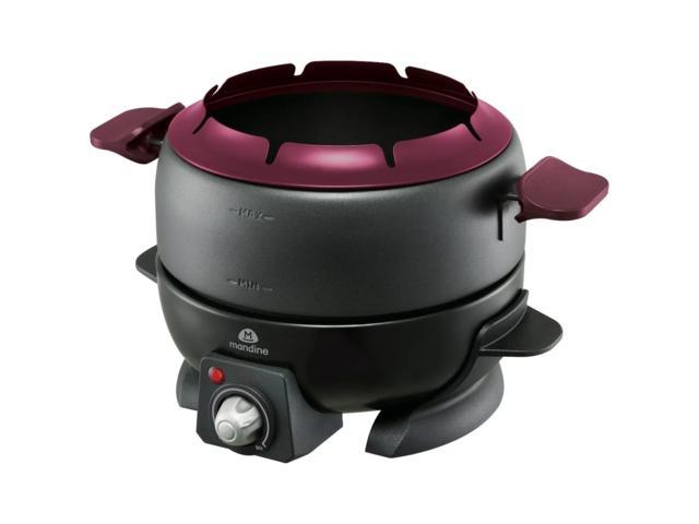 Aparat de fondue Mandine MFD208-17 3 boluri 1.8L 800W Negru