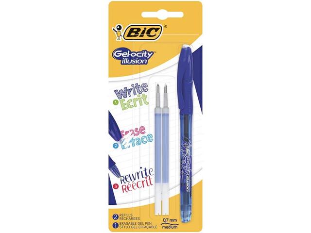 # Pix Roller Cu Gel Termosensibil Roller Gelocity Illusion Bic, 2 Rezerve, Albastru