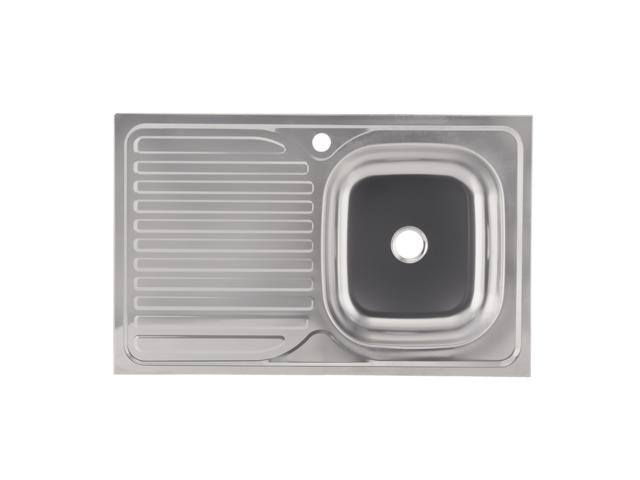 Chiuveta bucatarie Sanitec C 404, inox, 1 cuva dreapta, 800 x 500 mm