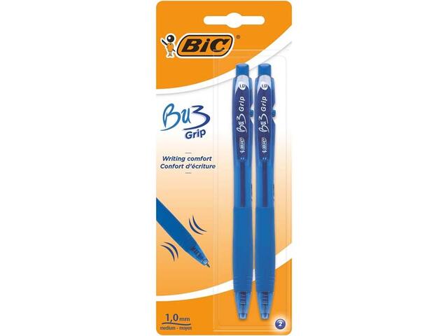 Pix BIC BU3 GRIP, albastru, 2 bucati