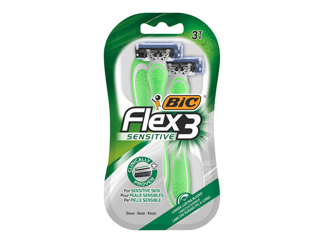 Aparat de ras cu 3 lame pentru femei FLEX 3, Culoarea Verde