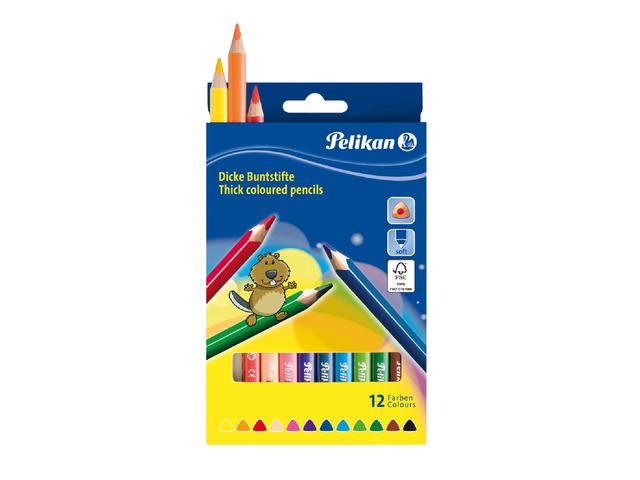 Creioane colorate, 12bucati, Pelikan Jumbo