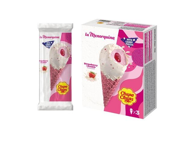 Inghetata de capsuni si ciocolata alba con 3x130ML Chupa Chups