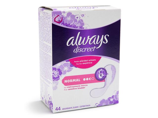 Absorbante zilnice pentru incontinenta urinara Discreet Normal 44buc Always