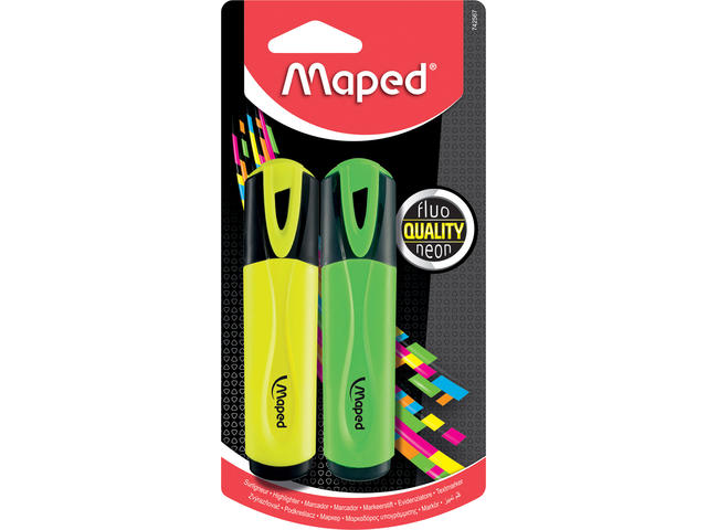 Textmarker Maped 2 bucati, galben/verde