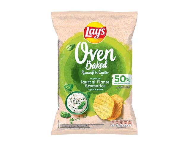 Lay's Baked rumeniti in cuptor, chipsuri din cartofi cu iaurt si ierburi aromatice 105g