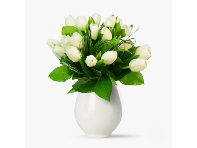 Buchet 19 lalele albe