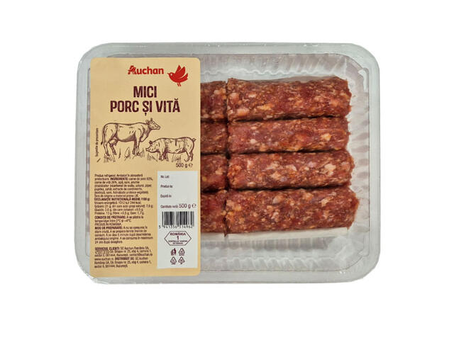 Mici de porc si vita Auchan, atm, 500 g