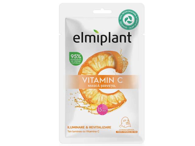 Masca servetel Elmiplant Vitamin C, pentru iluminare si revitalizare, 20 ML