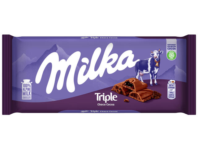 Milka ciocolata Triple crema cacao 90g