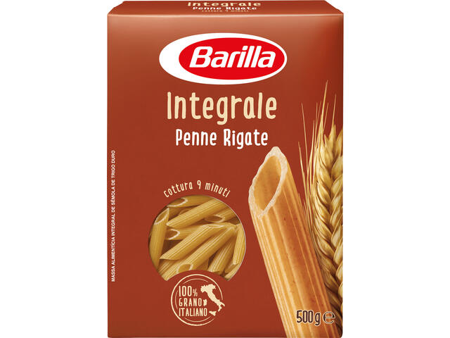 Paste scurte Integrale Penne Rigate Barilla, 500g