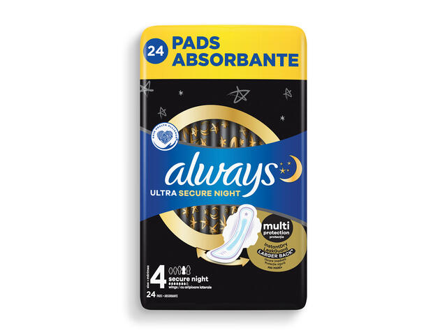 Absorbante Always Ultra Secure Night, 24 buc