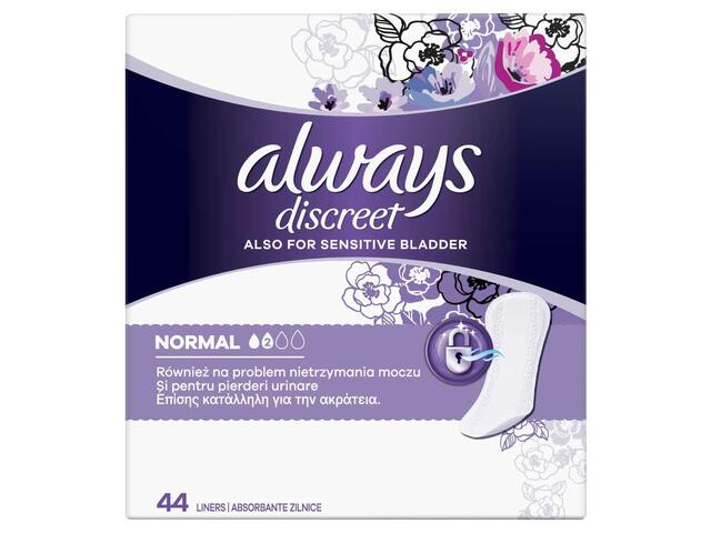 Always Discreet Liners Normal Absorbante zilnice pentru incontinenta urinara 44 buc