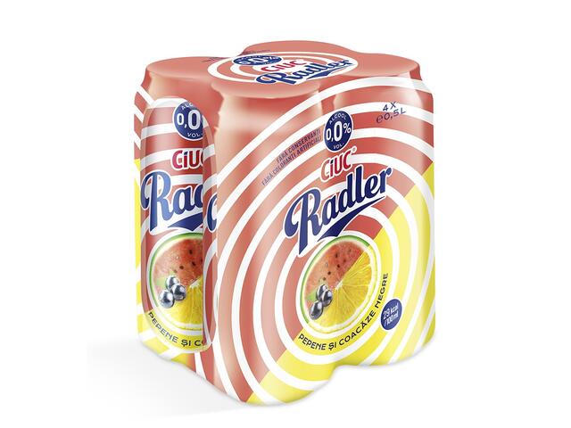 Amestec Limonada Si Bere Ciuc Radler Pepene Si Coacaze Negre 0% 0.5L/4 Pack