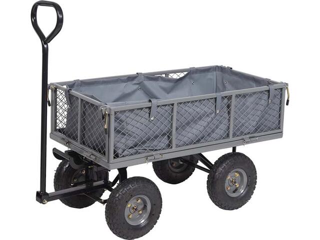 Carucior Pentru Gradina Cu Husa, Structura Metal, Gri