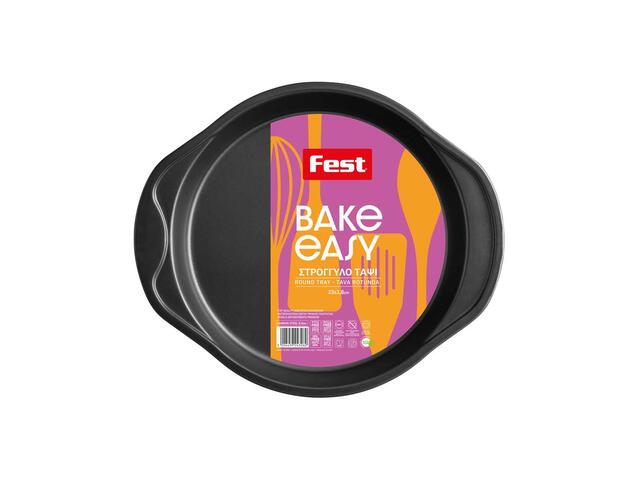 Tava Rotunda Pentru Copt Din Otel Carbon  Cu Invelis Antiaderent 23 X 3.8 Cm