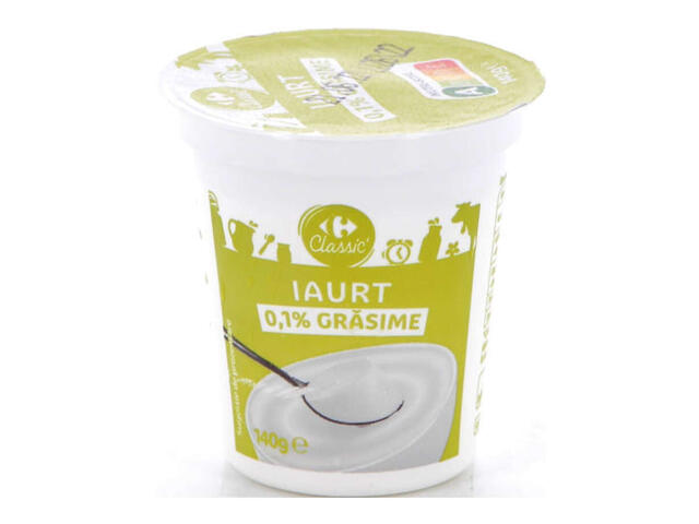 Iaurt degresat 0.1% grasime Carrefour Classic 140g