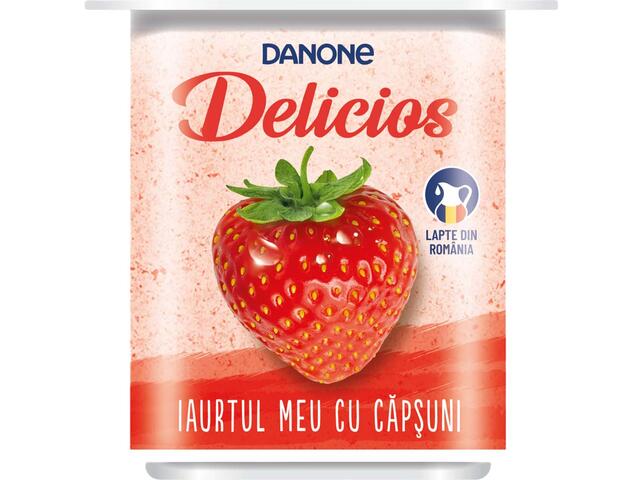 Iaurt cu capsuni Delicios 125g Danone