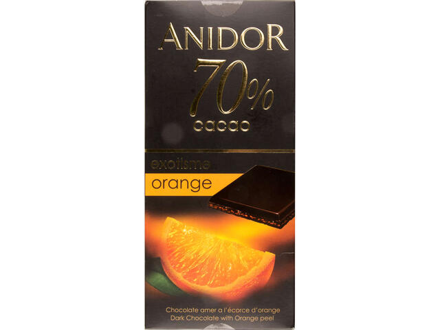 Anidor Exotisme Ciocolata amaruie orange 70% 85g