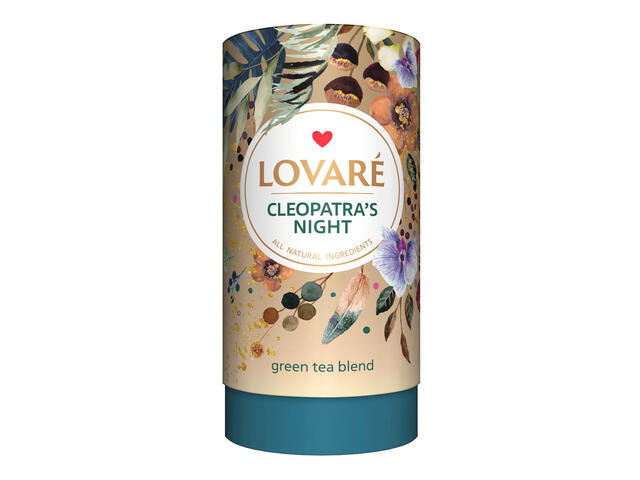 Amestec de ceai verde, petale de flori si fructe Lovare Cleopatra's Night, 80 g