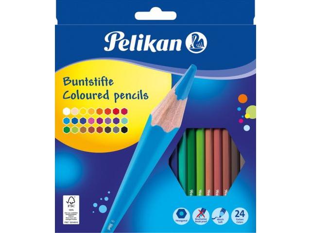 Creioane colorate, 24bucati, Pelikan