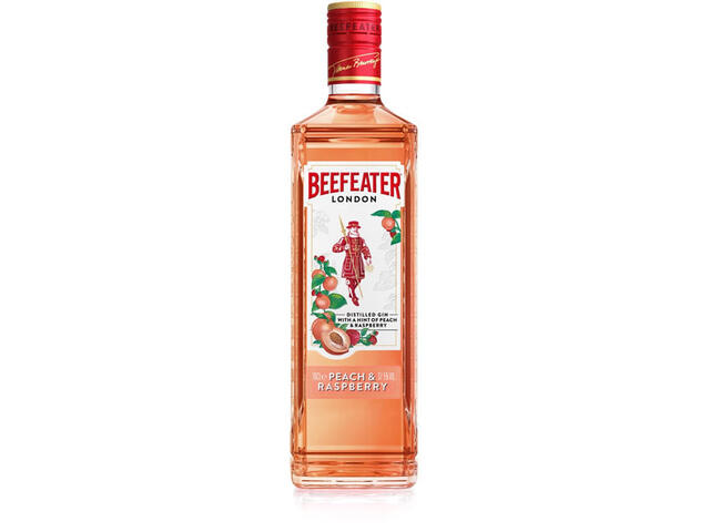 Gin Beefeater cu aroma de piersica si zmeura, 37.5% alcool, 0.7 l