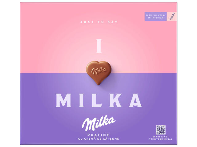 I Love Milka praline cu crema de capsune 110 g