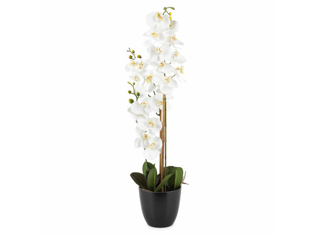 Aranjament flori artificiale in ghiveci ORCHID H.68 alb