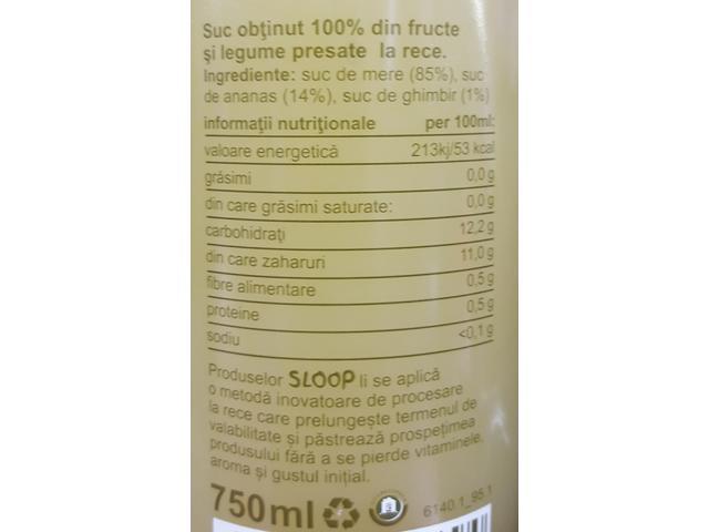 Suc cu mar, ananas & ghimbir 750 ml Sloop