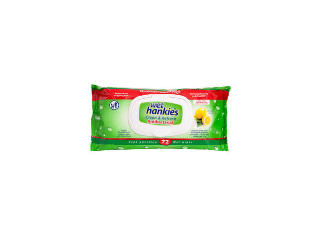 Servetele Umede Wet Hankies Antibacteriene Lemon 72 Bucati