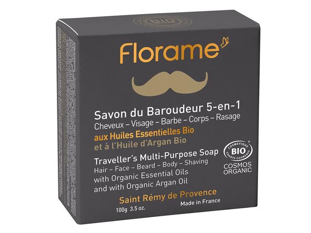 Sapun voiaj 5 in 1 barbati BIO 100g, FLORAME