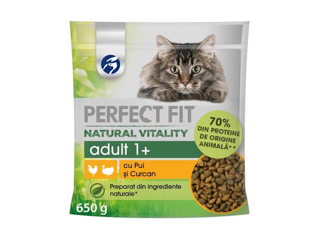 Hrana uscata pentru pisici Perfect Fit Nature Vital, Pui si Curcan, 650g