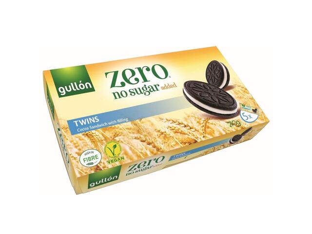 gullon  biscuiti dublui de cacao cu crema  fara zahar 250 g