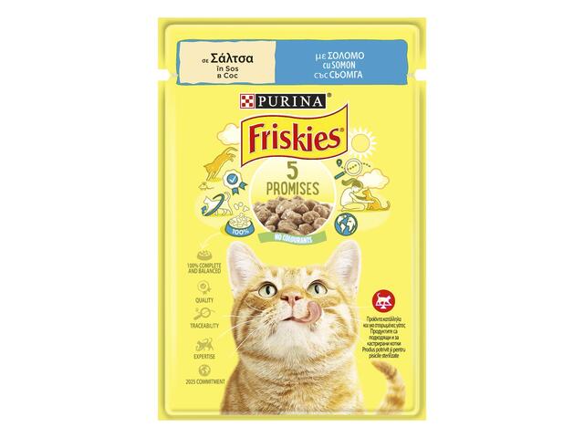 Friskies Adult, cu Somon in Sos, hrana umeda pentru pisici, 85 g