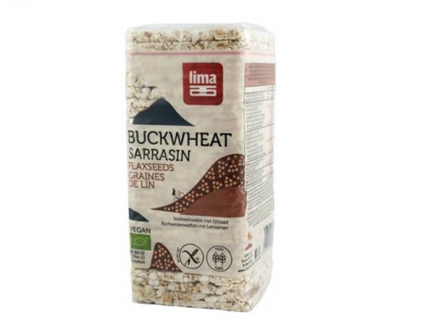 Vafe Bio subțiri din hrișcă cu semințe de in 130g