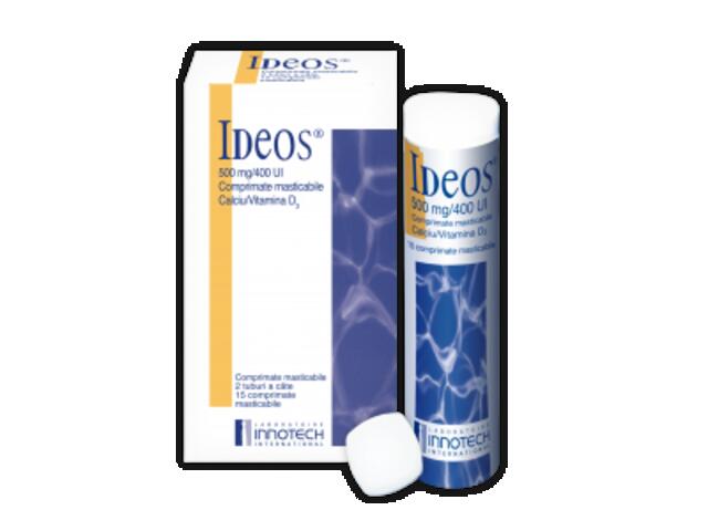 IDEOS 500MG/400UI X 30 COMPRIMATE MASTICABILE