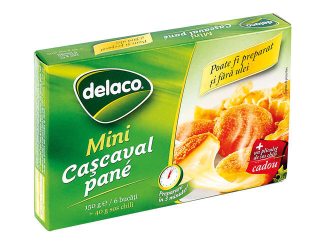 Mini cascaval pane 190 g Delaco