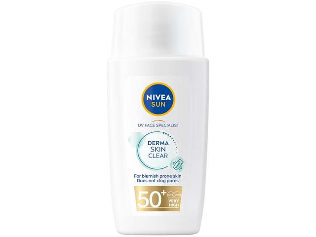 Fluid Pentru Ten Nivea Sun Derma Skin Clear Cu Niacinamida si Fps50+, 40 Ml